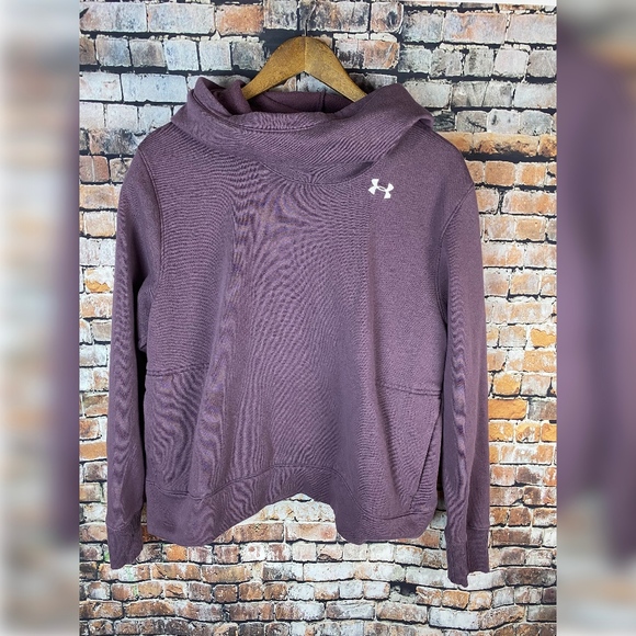 Under Armour Tops - Under Armour Purple Cowl Neck Hoodie Sz XL